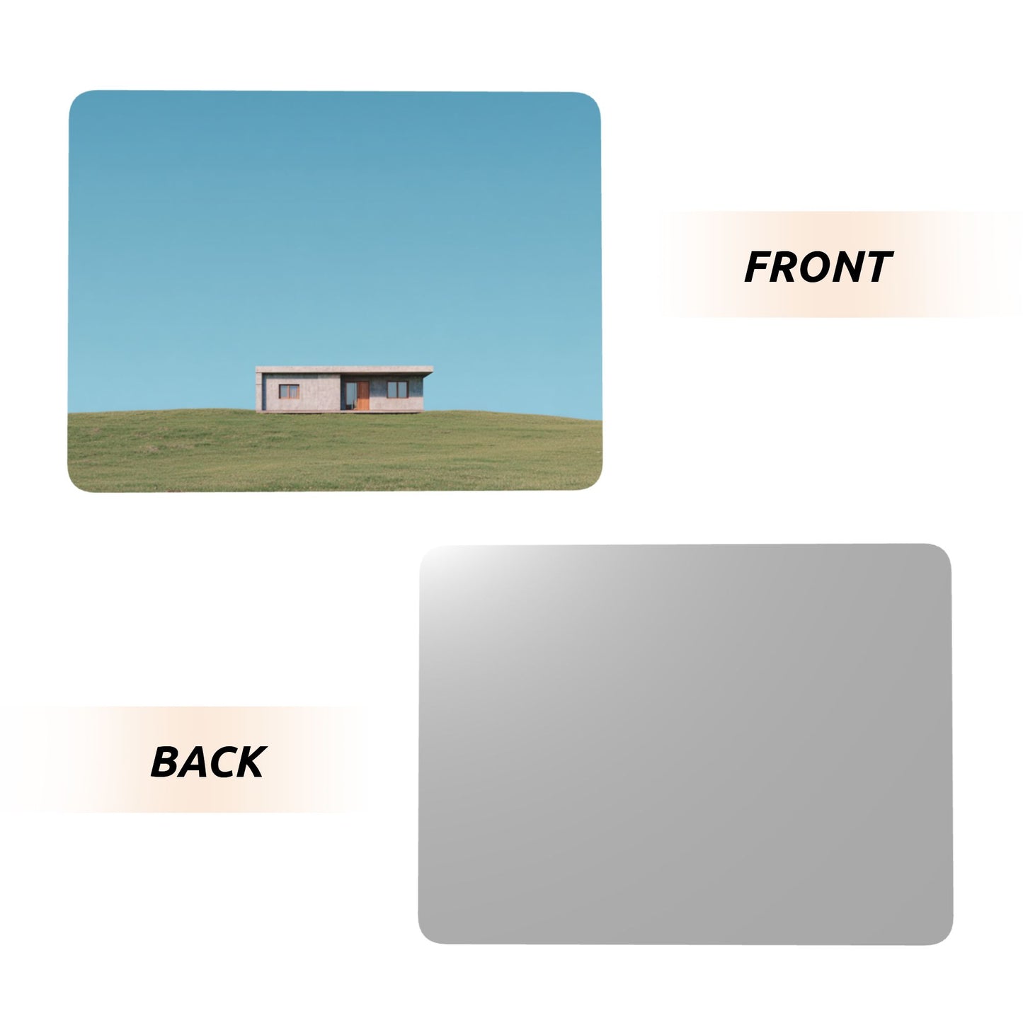 Minimalist Landscape Metal Photo Display – Horizontal Aluminum Print with Wooden Stand for Desk or Shelf Decor