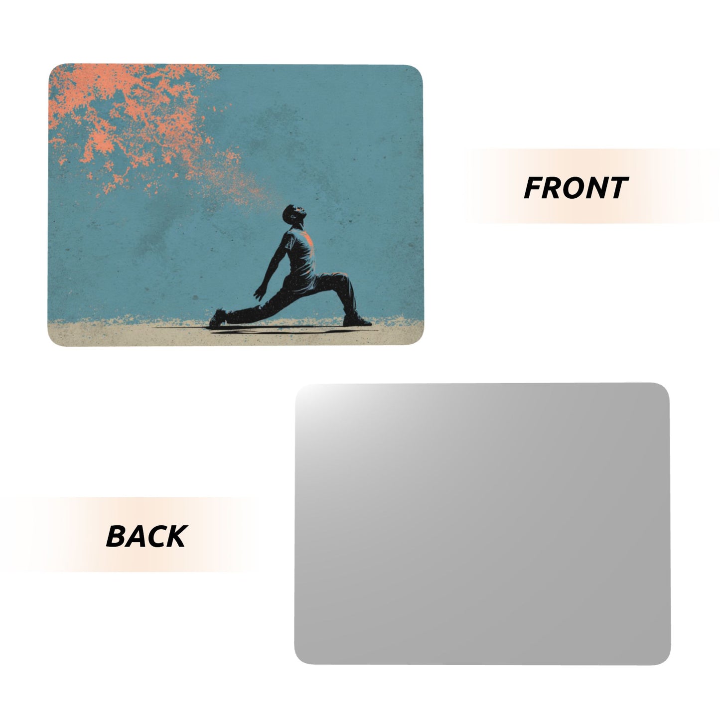 Graffiti Style Figure Metal Photo Display – Horizontal Matte Aluminum Art Print with Wooden Stand, Urban Desk Decor
