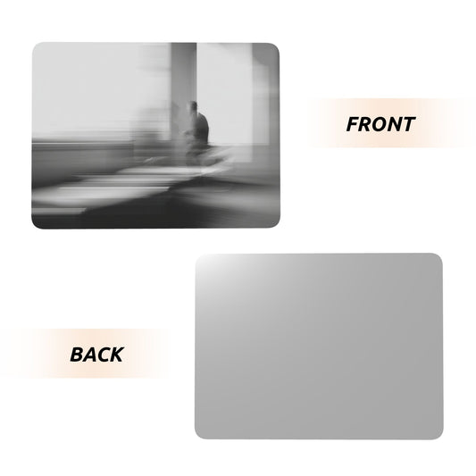 Abstract Motion Blur Black & White Metal Photo Display – Horizontal Matte Aluminum Print with Wooden Stand