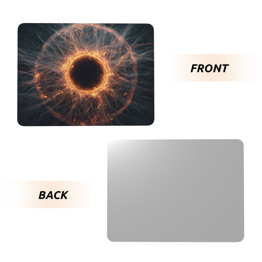 Cosmic Energy Core Metal Photo Display – Horizontal Sci-Fi Matte Aluminum Print with Wooden Stand, Futuristic Desk Decor